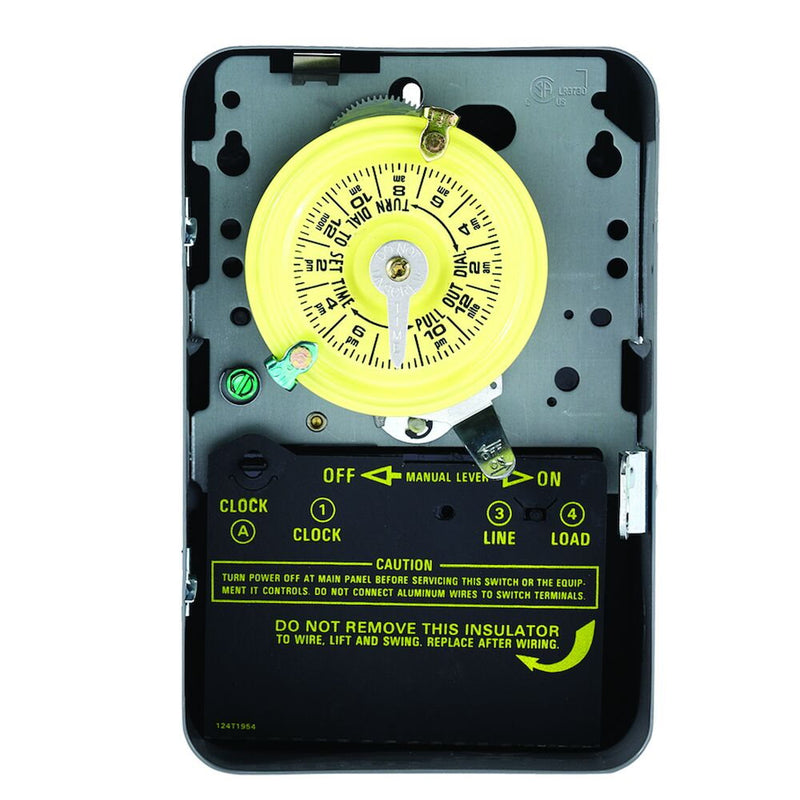 Intermatic T101B Interruptor horario mecánico de 24 horas, 120 VCA, caja metálica para interiores