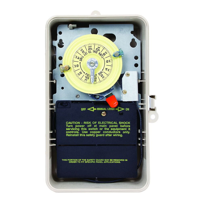 Intermatic T101P201 Interruptor de tiempo mecánico de 24 horas, 120 V, protección del calentador de piscina