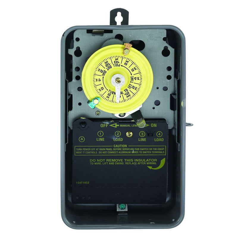 Intermatic T103R 24-Hour Mechanical Time Switch, 120 VAC, DPST, Indoor/Outdoor