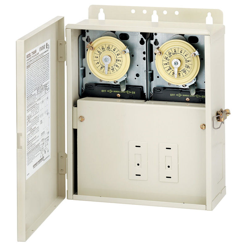 Intermatic T10404R Control Panel with Two T104M Mechanisms