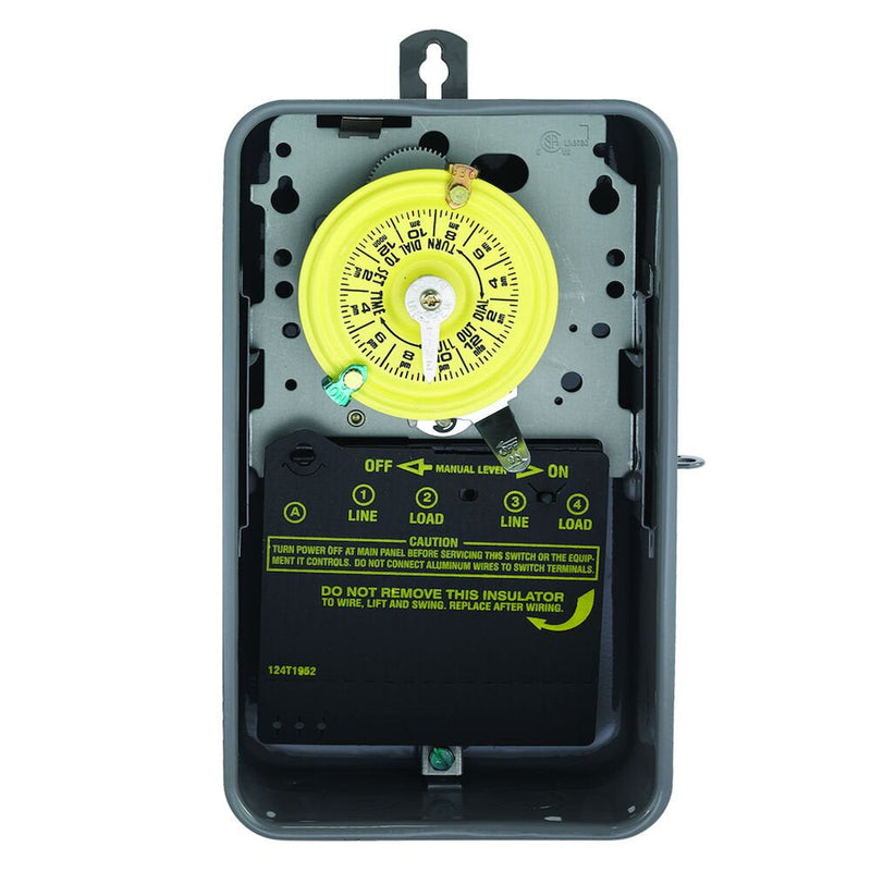 Intermatic T106R 24-Hour Mechanical Time Switch, 208-277 VAC, Indoor/Outdoor Metal Enclosure