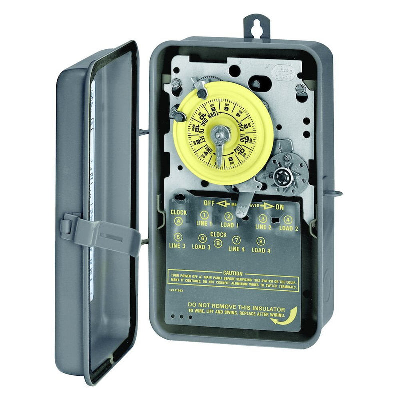 Intermatic T173R 24-Hour Mechanical Time Switch with Skip-a-Day, 120 VAC, DPST, Outdoor Metal Enclosure