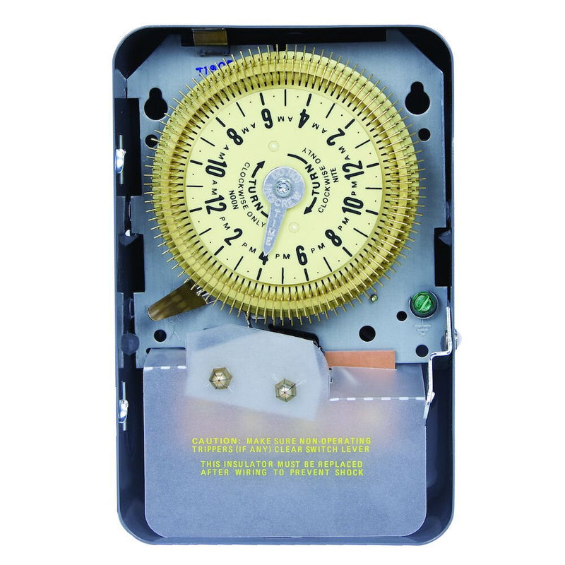 Intermatic T1906 24-Hour Mechanical Time Switch, 208-277 VAC, 60Hz, SPDT, Indoor Metal Enclosure, 15 Minute Interval