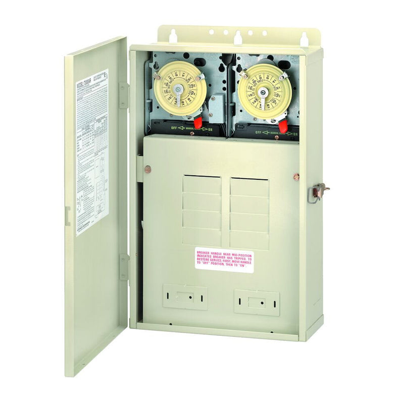 Centro de carga Intermatic T32404R 100 A con mecanismos T104M201 y T104M, espacios de 8 disyuntores