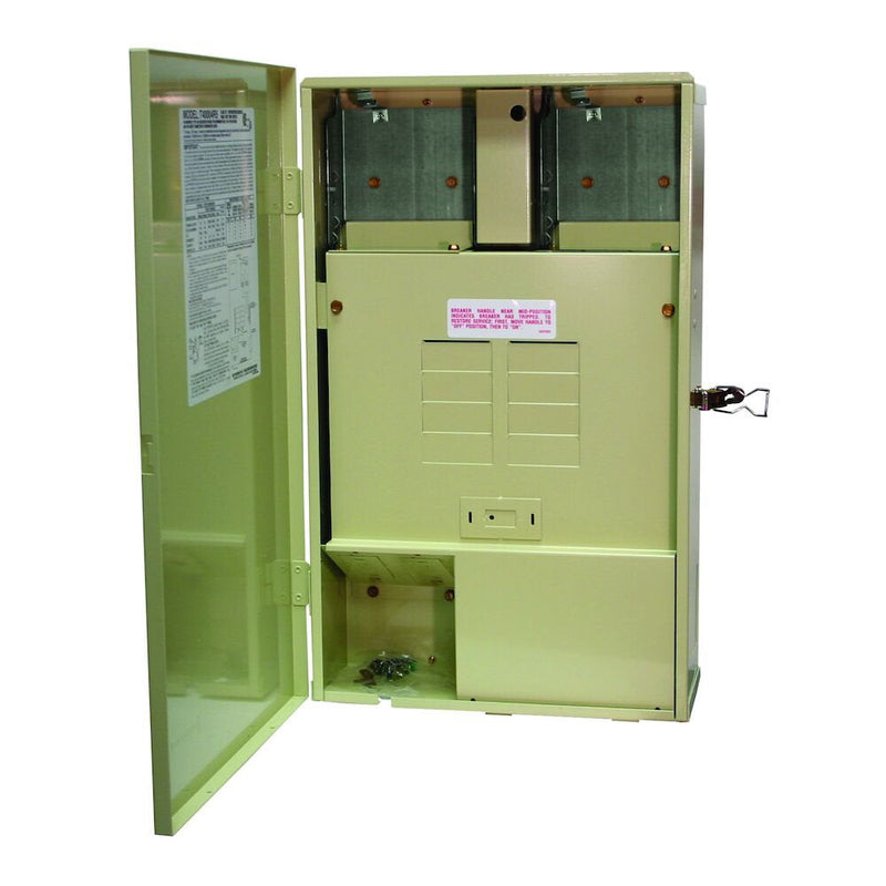 Intermatic T40000R4 Centro de carga de 125 A con compartimento para dispositivos de cableado opcionales, espacios para 8 disyuntores