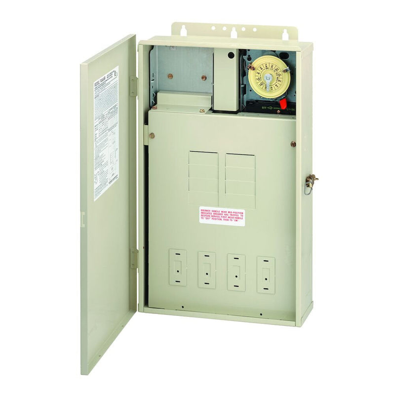 Intermatic - T40004R - 125 A Load Center with T104M Mechanism, 8-Breaker Spaces