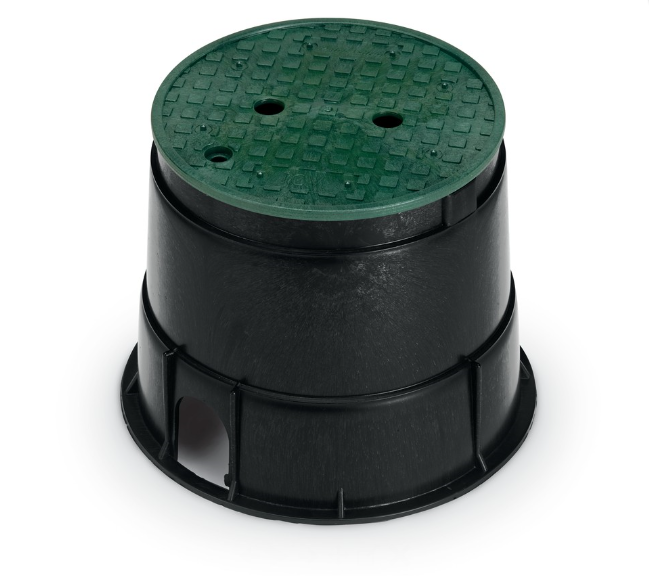 Rain Bird - PVB6RND 6" Round PVB Valve Box - Black Body & Overlapping Green Lid