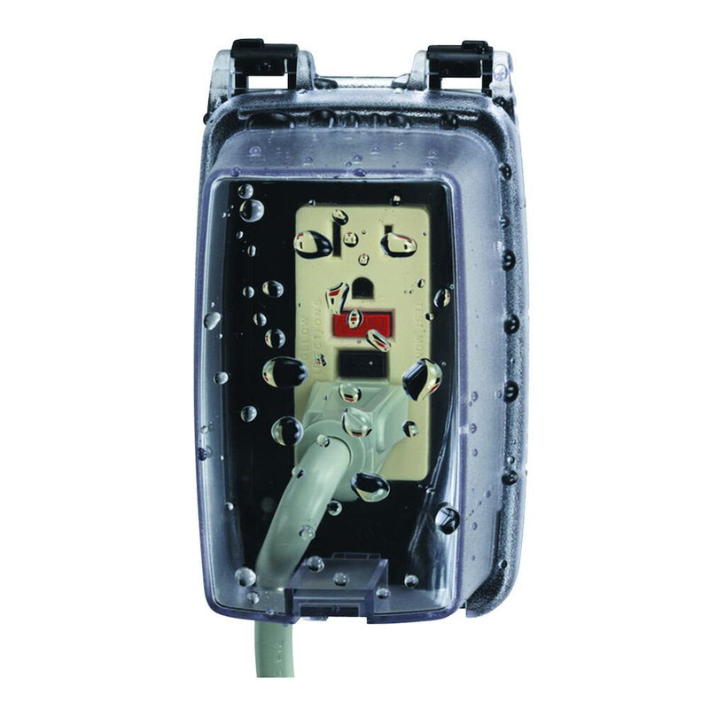 Intermatic WP1000C Plastic In-Use Weatherproof Cover, Single-Gang, Vrt, 2.25" Clear