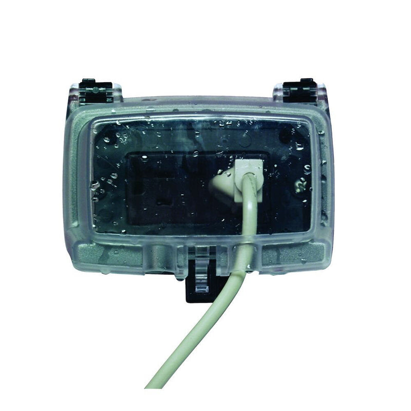 Intermatic WP1010HC Plastic In-Use Weatherproof Cover, Single-Gang, Hrz, 3.125" Clear