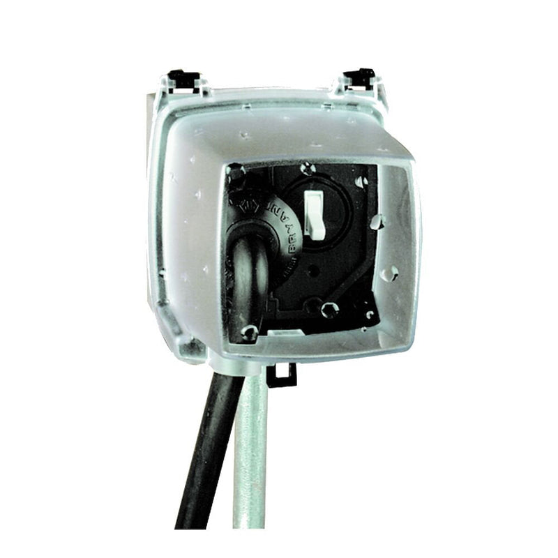 Intermatic WP1050 Cubierta de plástico resistente a la intemperie en uso, doble unidad, Vrt, 4,75" transparente