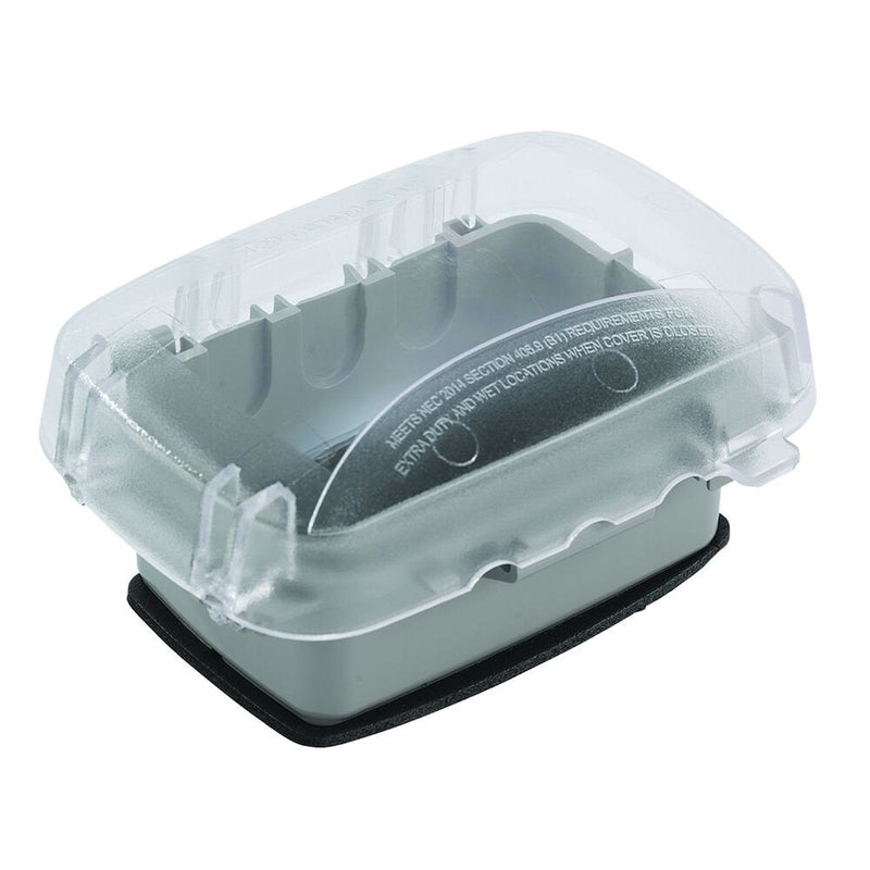 Intermatic - WP5103C - Extra-Duty Plastic In-Use Weatherproof Cover, Single-Gang, Vrt/Hrz, 2.75" Clear, 3/0 Adapter Plate