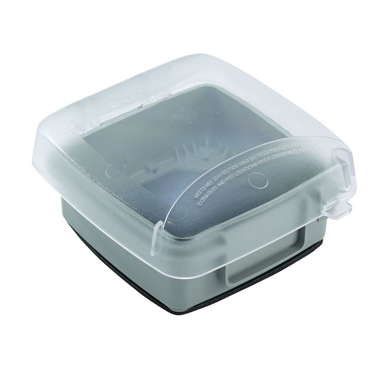 Intermatic WP5225C Cubierta resistente a la intemperie de plástico extra resistente en uso, doble unidad, Vrt, 2,75" transparente