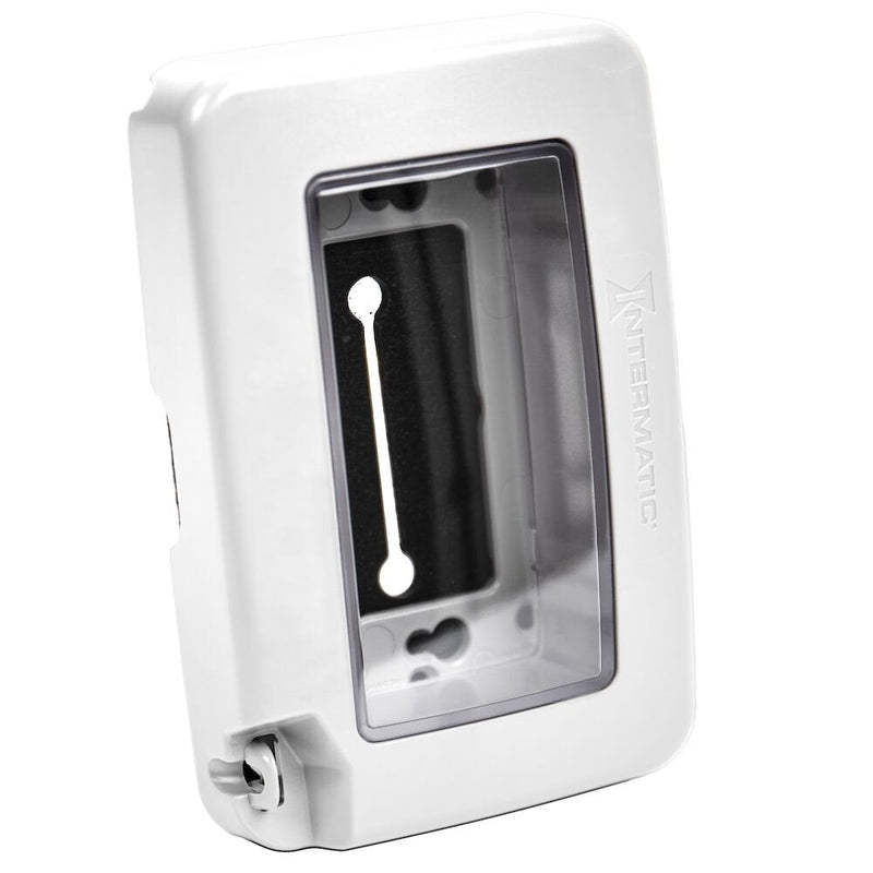 Intermatic WP6000W Cubierta resistente a la intemperie de plástico de perfil bajo en uso, unidad única, Vrt/Hrz, blanco