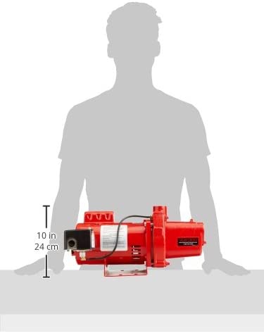 Red Lion RJS-100-PREM 602208 Bomba de chorro poco profunda de hierro fundido premium para pozos de hasta 25 pies, 9,1 x 17,8 x 9,1 pulgadas 