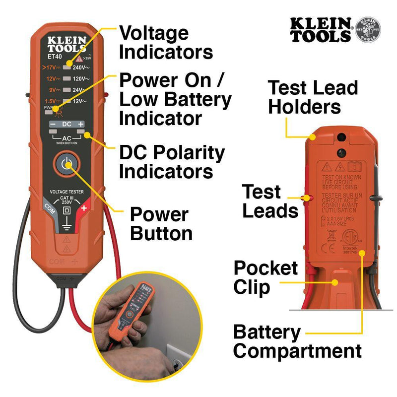 Klein Tools CL120VP Clamp Meter Electrical Test Kit