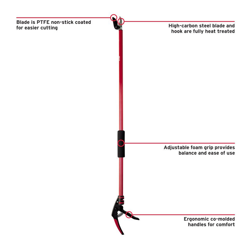 Corona LR 3460 Long Reach Cut 'n' Hold Pruner, Red