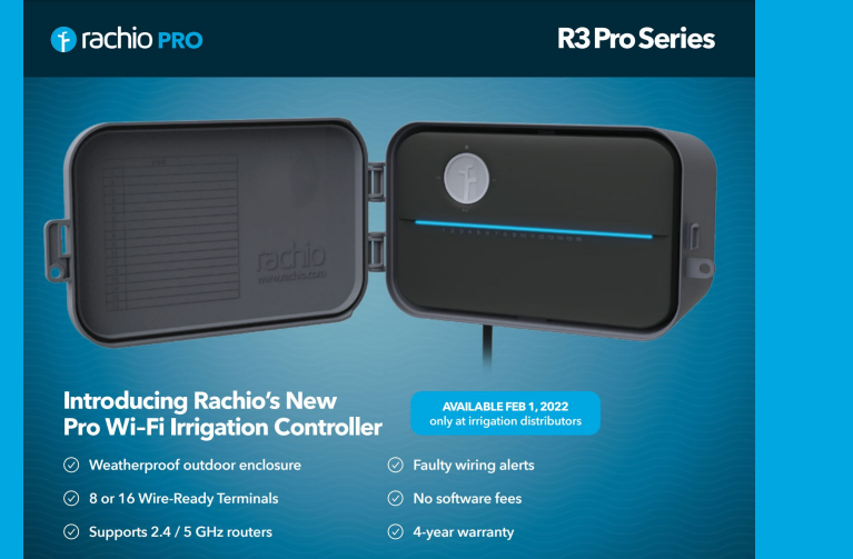 CONTROLADOR WIFI DE 16 ZONAS Rachio R3 PRO SERIES CON CAJA EXTERIOR 